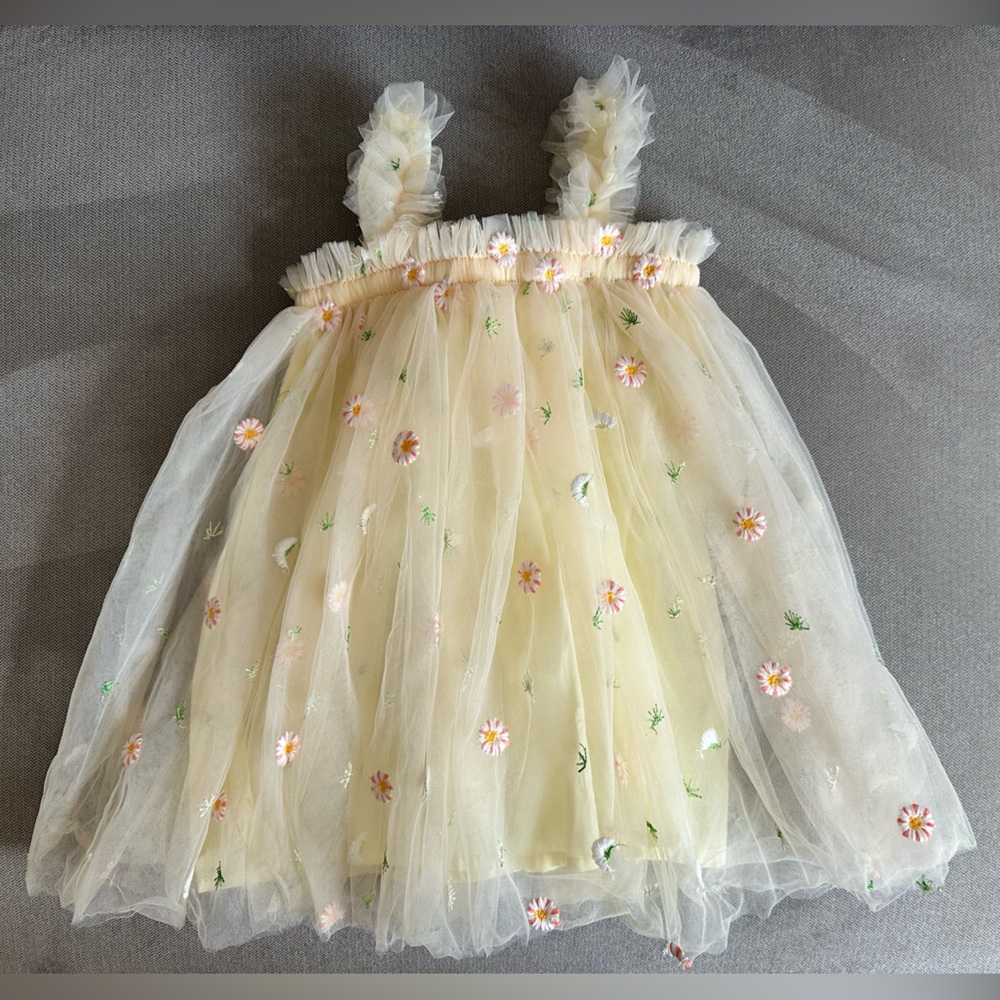 Floral Embroidered Sheer Dress for Baby